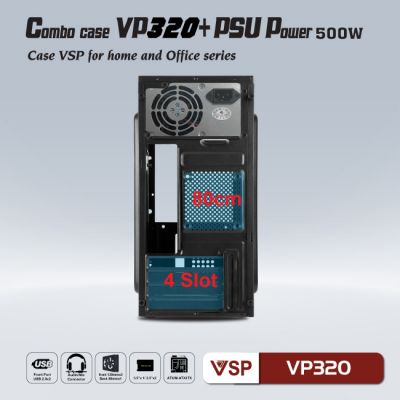 Bộ Case Nguồn VSP VP320 + 500w Black
