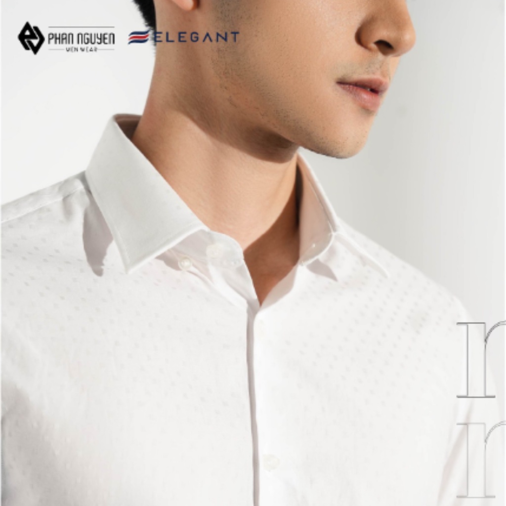 Áo sơ mi trắng công sở nam dài tay Phan Nguyễn, 100% cotton thoáng mát, độ bền cao, thiết kế hiện đại, lịch lãm SMD.1091