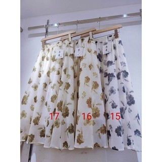 Chân váy lụa hoa midi QC siêu xinhh