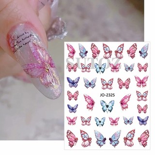 Sticker bướm nail 3D laser ,hologram trang trí nail mới nhất , phụ kiện nail chuyên dụng ,hình dán sticker bướm