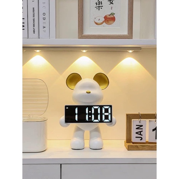 Đồng hồ đèn led hình gấu decor siêu xinh 🕰