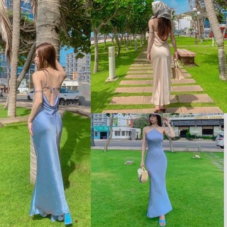 Đầm / váy lụa silk cao cấp mix ren cổ yếm sexy