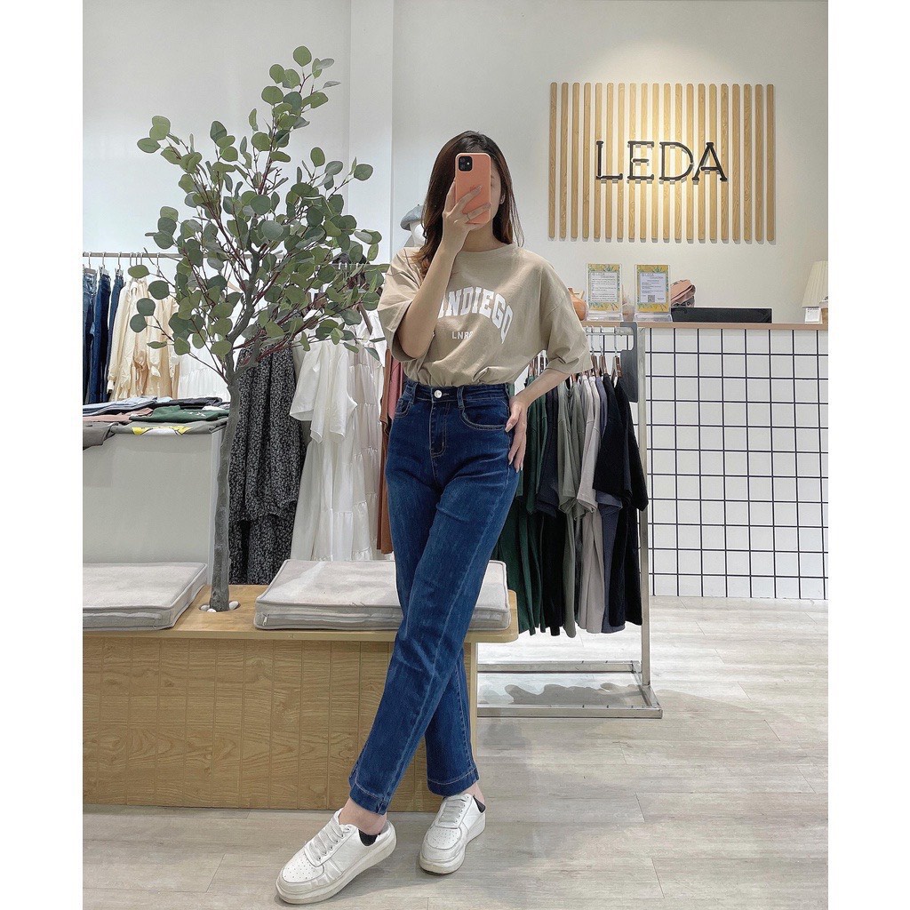 Quần bò jean ống đứng nữ co giãn 4 chiều loe suông rộng xuông jeans cạp cao Hottrend 2022 | BigBuy360 - bigbuy360.vn