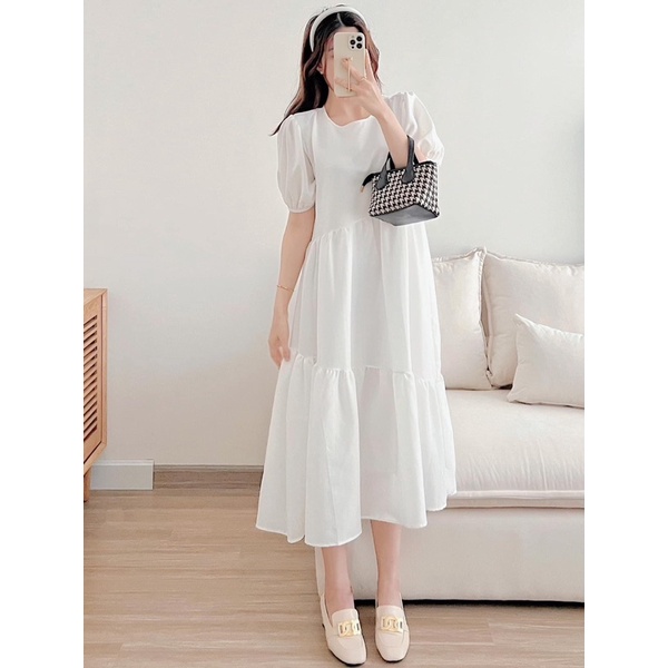 [Ảnh thật/Video] Váy Babydoll dáng dài xếp ly váy from rộng rãi