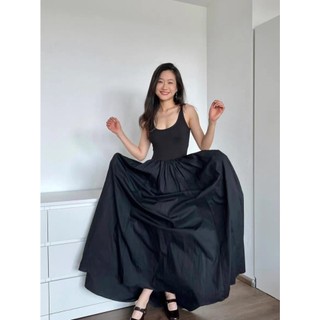 Váy maxi màu đen dáng dài cực trendy - MS036 (Có ảnh thật)