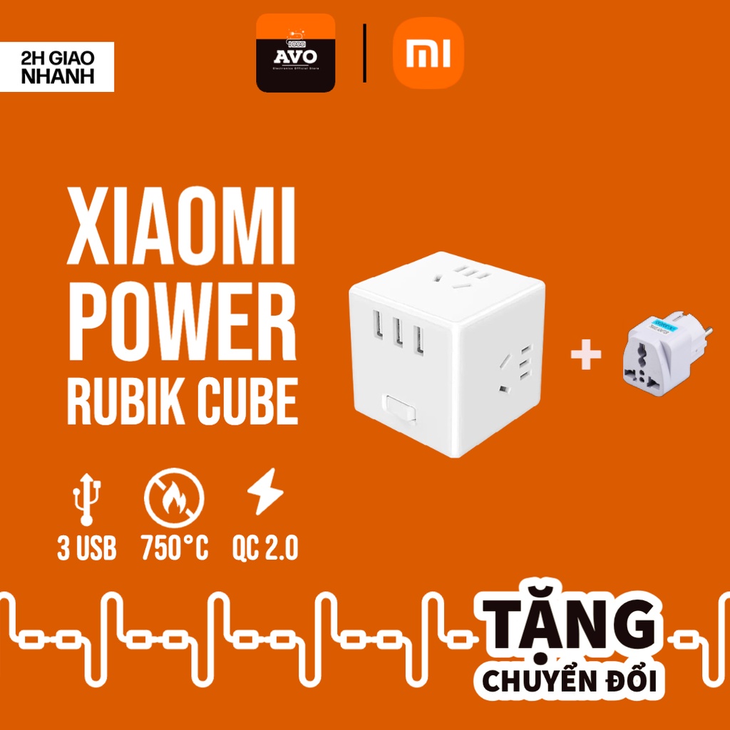 Ổ cắm điện Xiaomi Power Rubik Cube tích hợp cổng USB - Hàng chính hãng