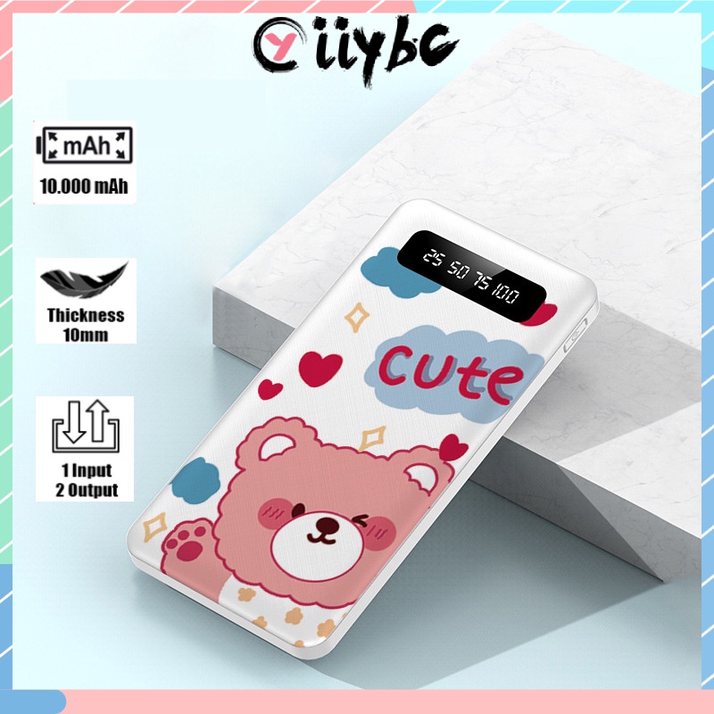 Pin Sạc Dự Phòng 10000mAh Màn Hình LED Mini Có Chức Năng Sạc Dự Phòng Cho iPhone / Android