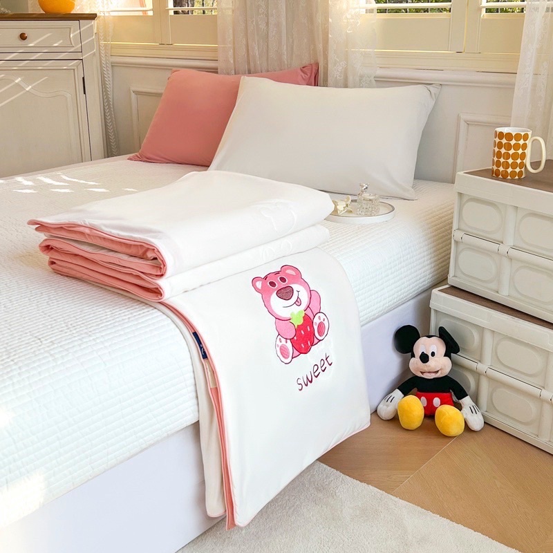 Chăn thun lạnh disney IGUN BEDDING đầy đủ tem mac và túi sang chảnh cho mùa hè