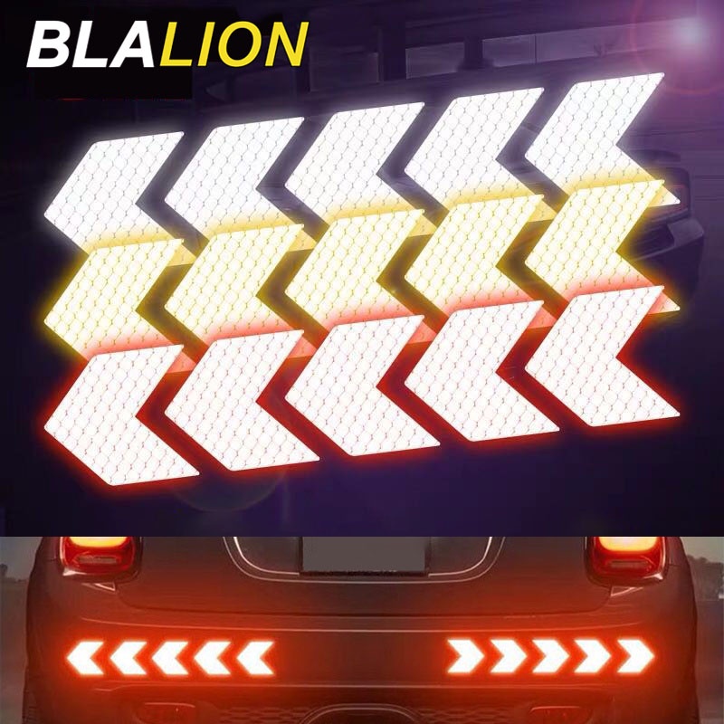 BLALION 10 Miếng dán phản quang in họa tiết mũi tên cảnh báo an toàn phổ biến cho xe máy/ xe đạp