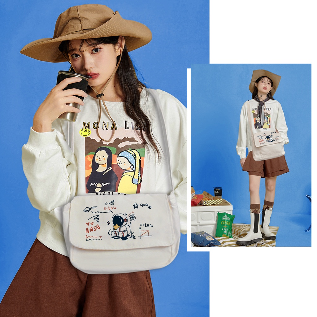 Túi Vải Đeo Chéo Vải Canvas Tote In Hình Phi Hành Gia Astronaut Phong Cách Ulzzang Hàn Quốc Giá Rẻ Đi Học, Đi Chơi | BigBuy360 - bigbuy360.vn