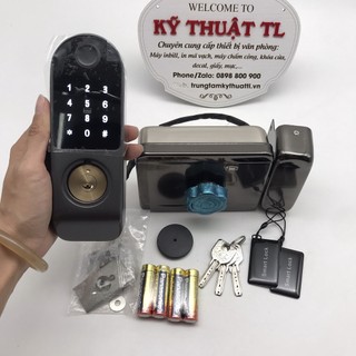 [ BH 12T - Có Video] Khóa Cổng 5 Cách Mở Khóa Có Vân Tay Dùng Pin và Điện, Dùng App ( tùy chọn)