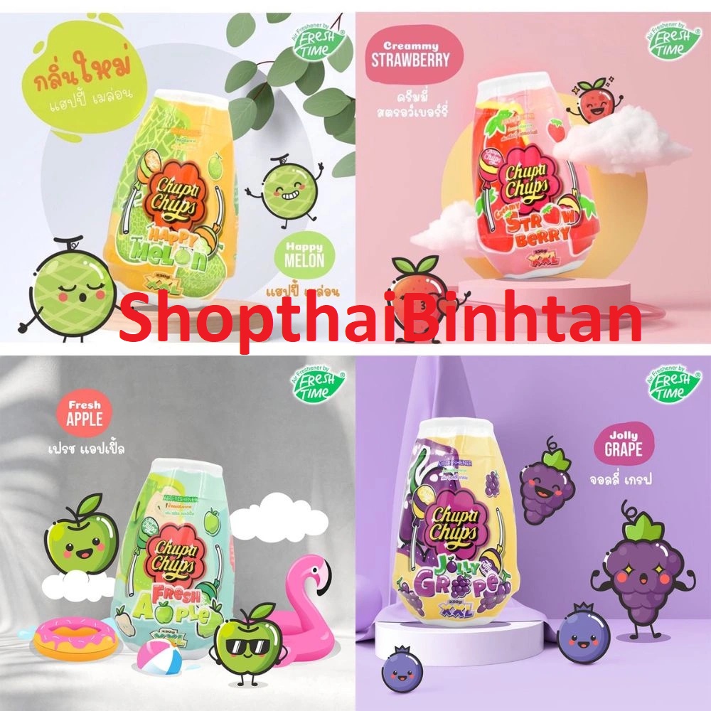 XẢ KHO- Sáp Thơm Chupa Chups Gel Air Freshener Ngọt Lịm Vị Trái Cây