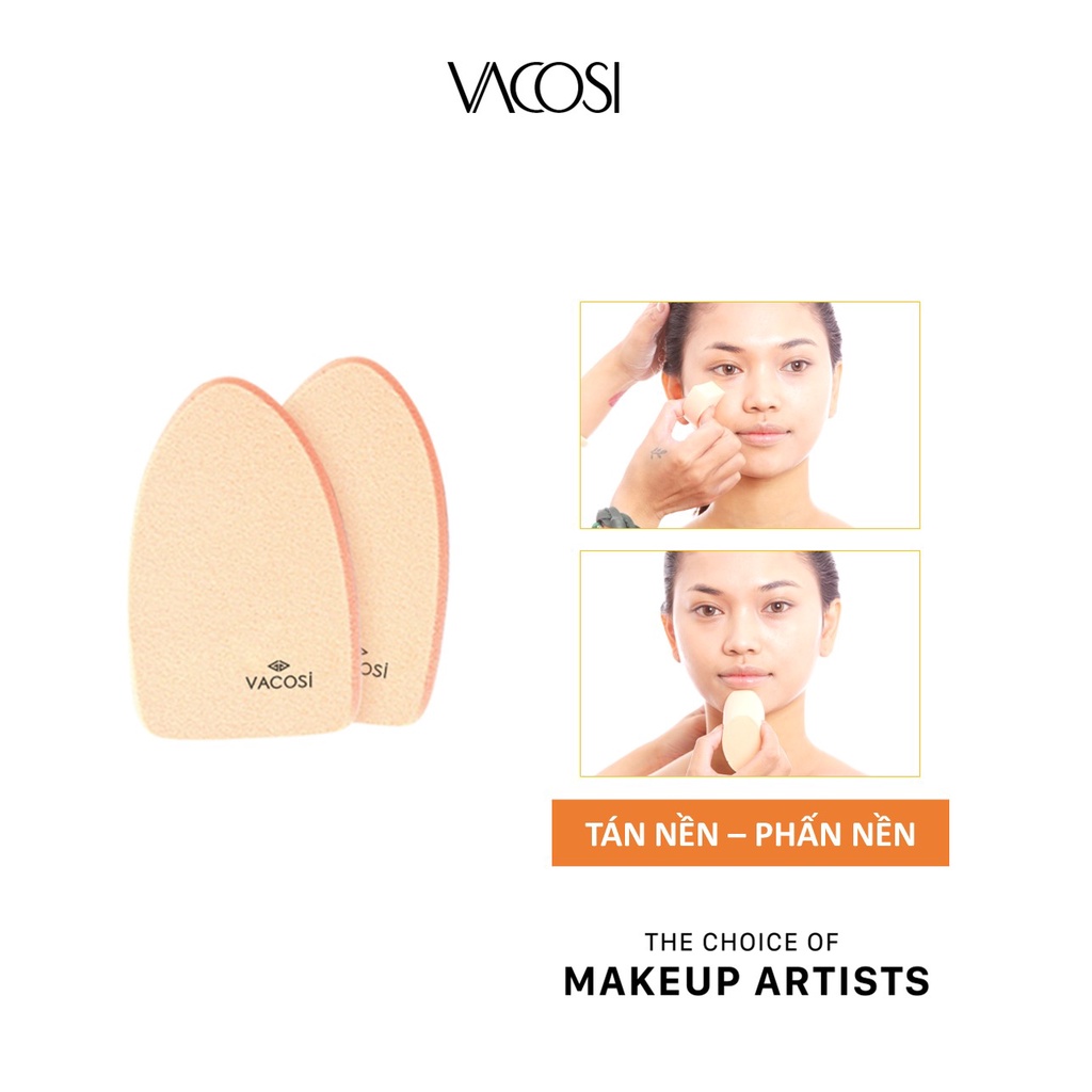 Bông Phấn Ướt Tán Nền VACOSI - Túi 2 cái - BP10 Xúc xích / BP15 Giọt nước / BP18 Oval