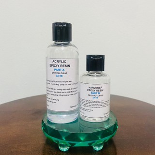 SET EPOXY RESIN (keo AB) LOẠI CỨNG TRONG SUỐT DÙNG LÀM TRANG SỨC PHỤ KIỆN hàng Mỹ