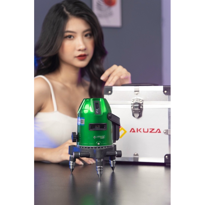 Máy cân bằng laze xanh Bóng Gim 5 tia siêu sáng AKUZA AK - 686D - Máy Cân Mực AKUZA AK 686D Đế Bi nâng cấp 2023