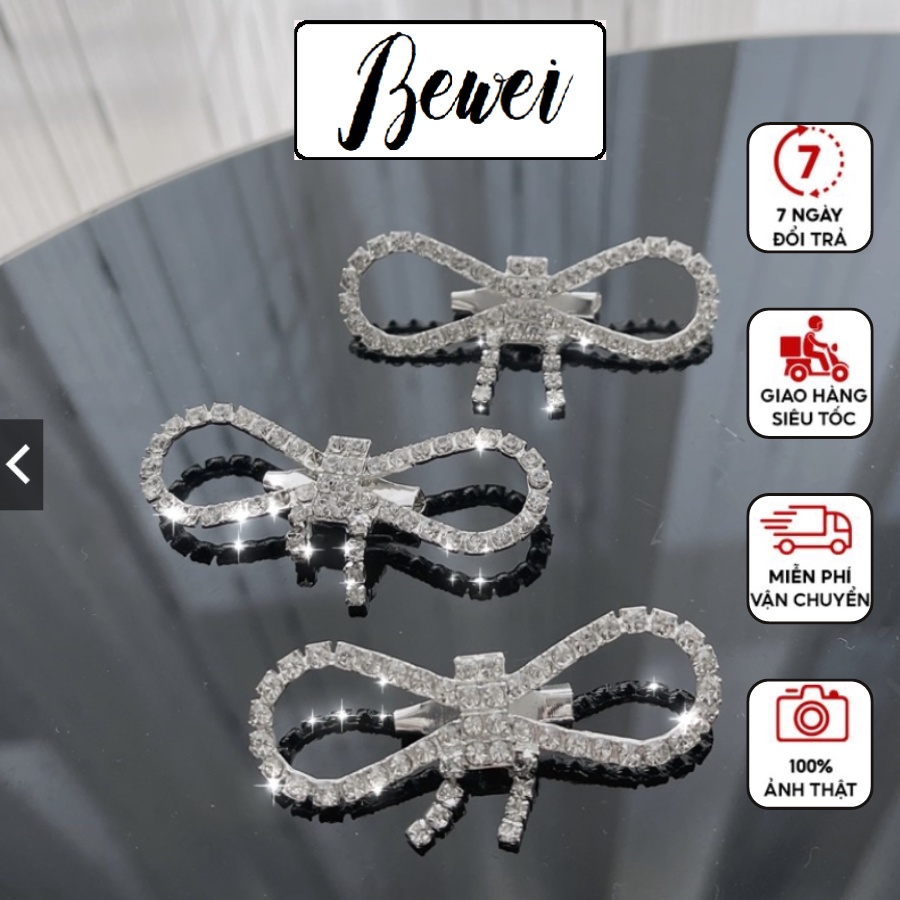 Ghim cài áo hình nơ đính đá nhân tạo thời trang cho nữ