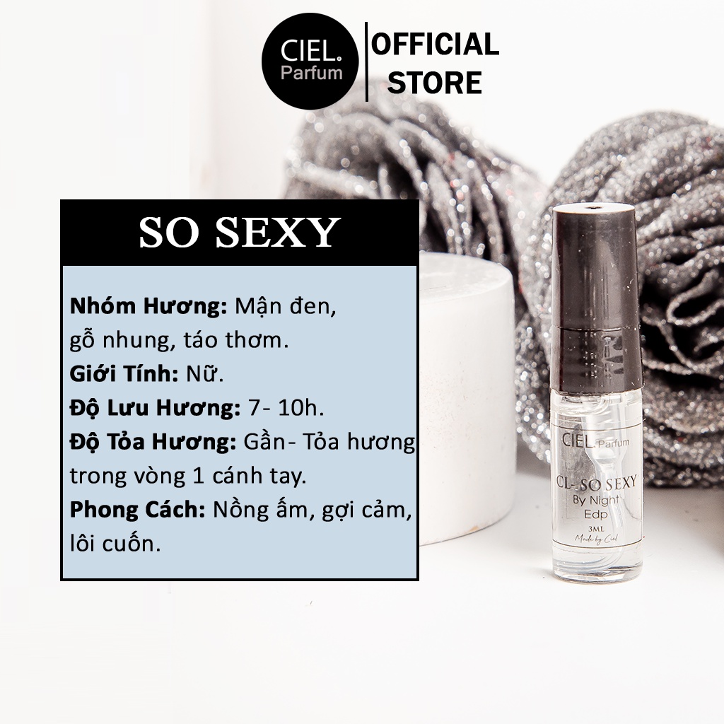 Nước hoa nữ cao cấp CL SO SEXY By Night Edp chính hãng CIEL Parfum 12ml phong cách nồng ấm, gợi cảm, lôi cuốn