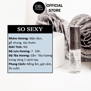Tinh dầu nước hoa nữ cao cấp CL SO SEXY By Night Edp chính hãng CIEL Parfum 3ml phong cách nồng ấm, gợi cảm, lôi cuốn