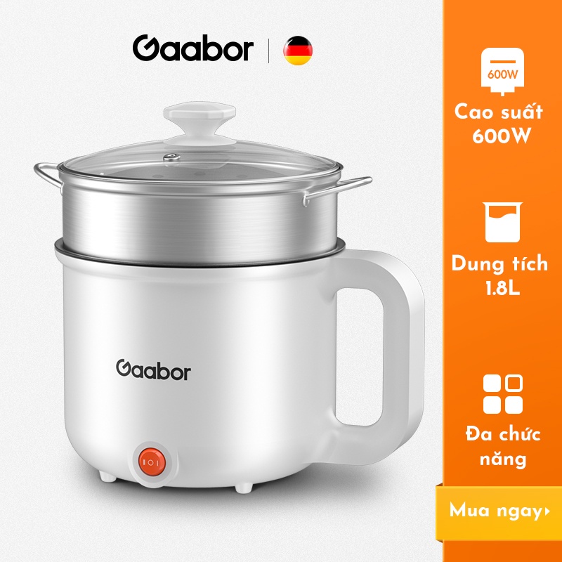 Nồi điện đa năng GAABOR GR-N18A dung tích 1.8L (lòng nồi 1L) - Chống dính - Hàng chính hãng