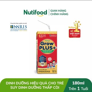 Sữa Bột Pha Sẵn Nutifood Grow Plus Đỏ 180ml (1Thùng 48 Hộp)