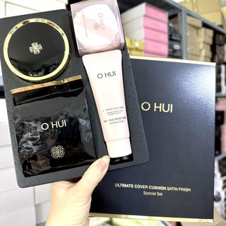Set phấn nước ohui ultimate cover cushion satin finish spf50+/pa+++