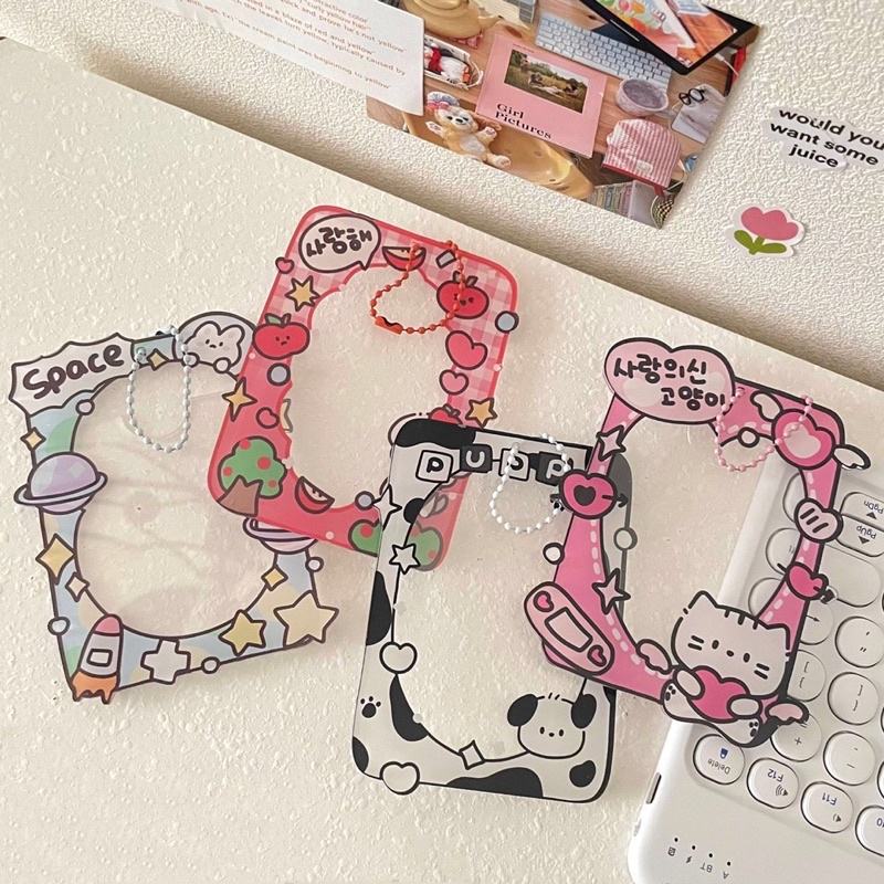 Móc khoá khung card bản gấu dễ thương