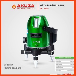 Máy cân bằng laser,Máy bắn cốt 5 tia xanh Akuza 686D cân mực laze