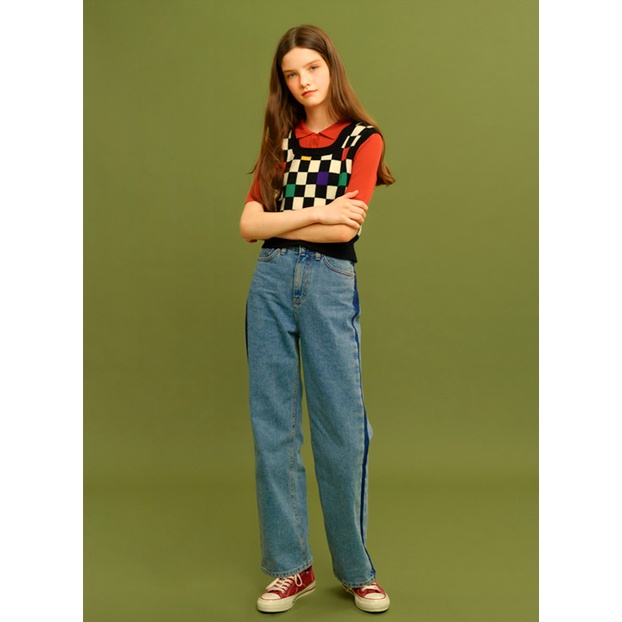 [Augustcloth] Áo gile 2 dây bản to hoạ tiết caro