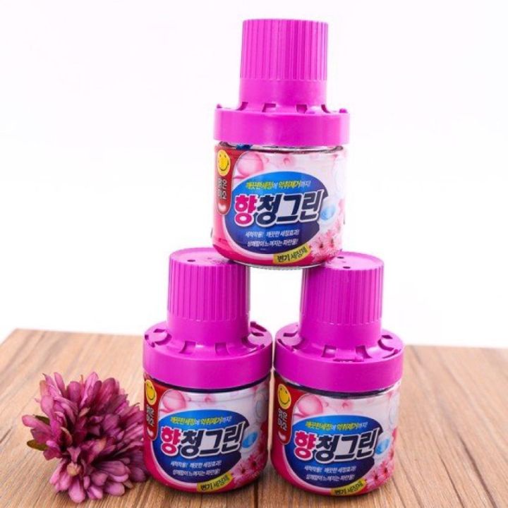 Lọ thả bồn cầu diệt khuẩn tạo hương hoa anh đào Hàn Quốc chất liệu sáp cao cấp