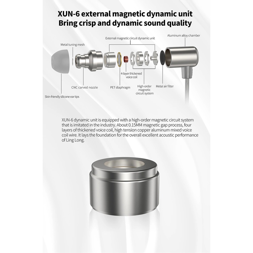 KZ LingLong Tai Nghe 1 Dynamic Hi-Fi Trầm Tai Nghe Nhét Tai Tai Nghe Kiểm Âm Tai Nghe Thể Thao Chống Ồn Có micro
