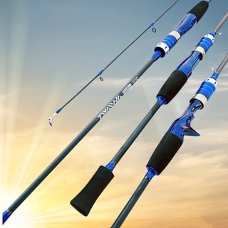 Cần câu lure daiwa carbon máy ngang, máy đứng màu xanh dương .