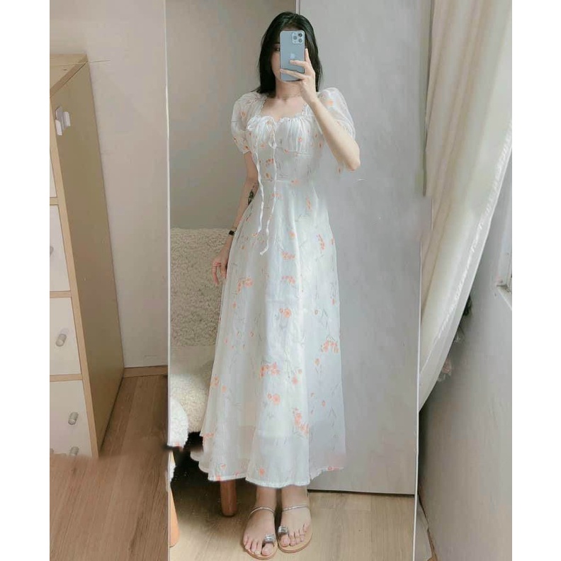 Đầm voan nữ phối ren có mút thích hợp đi chơi, đi tiệc