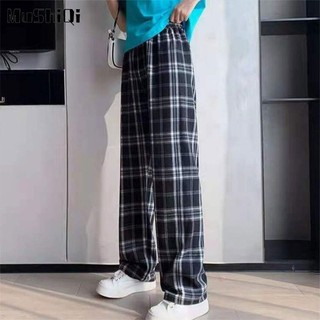 Quần Dài Nữ Ca Rô Lưng Cao Ống Rộng Thời Trang Hàn Mới