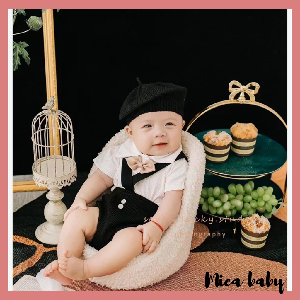 Quần sooc yếm ngắn trẻ em chất thun co giãn đáng yêu cho bé QA81 Mica baby