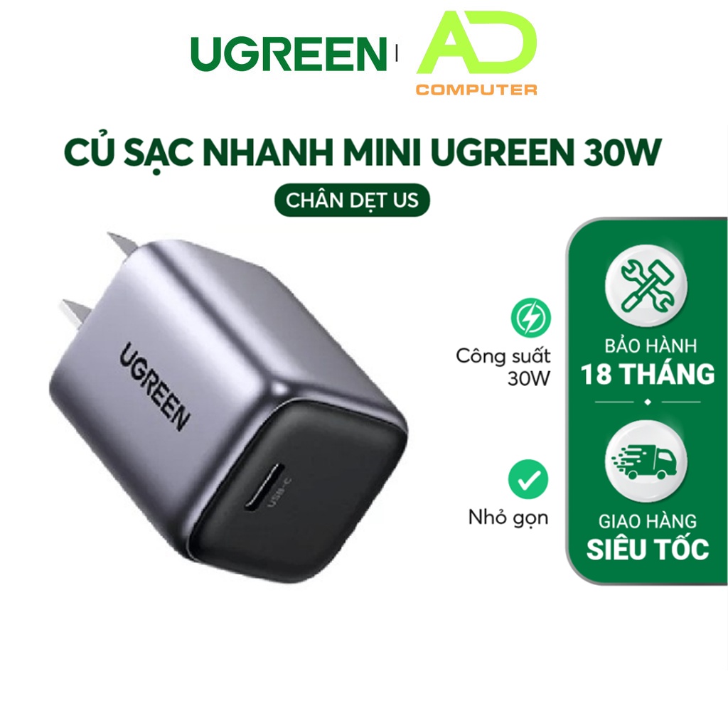 Bộ sạc nhanh GaN Nexode 30W Ugreen CD319