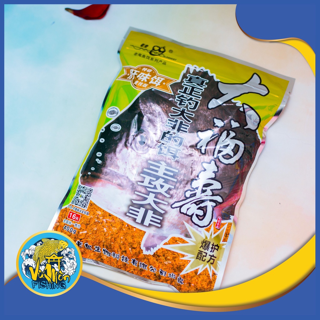 Mồi câu rô Lão quỷ Đại Phi -Thính dụ cá rô 400g Vũ Môn Fishing