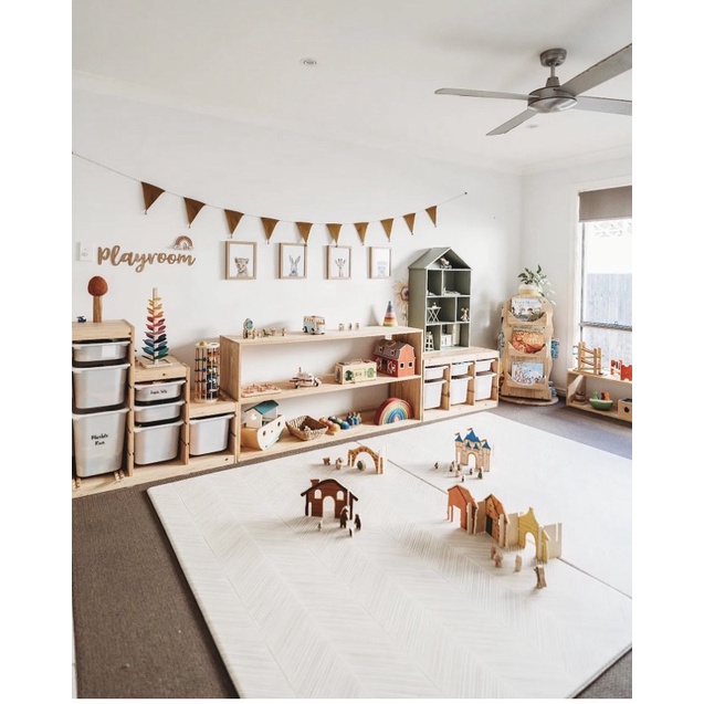 Giá Sách Cho Bé, Kệ Sách Cho Bé Uydecor, Kệ Xoay 360 Độ Gỗ Tự Nhiên Cao Cấp Loại 1 D60 x R60 x C105 cm