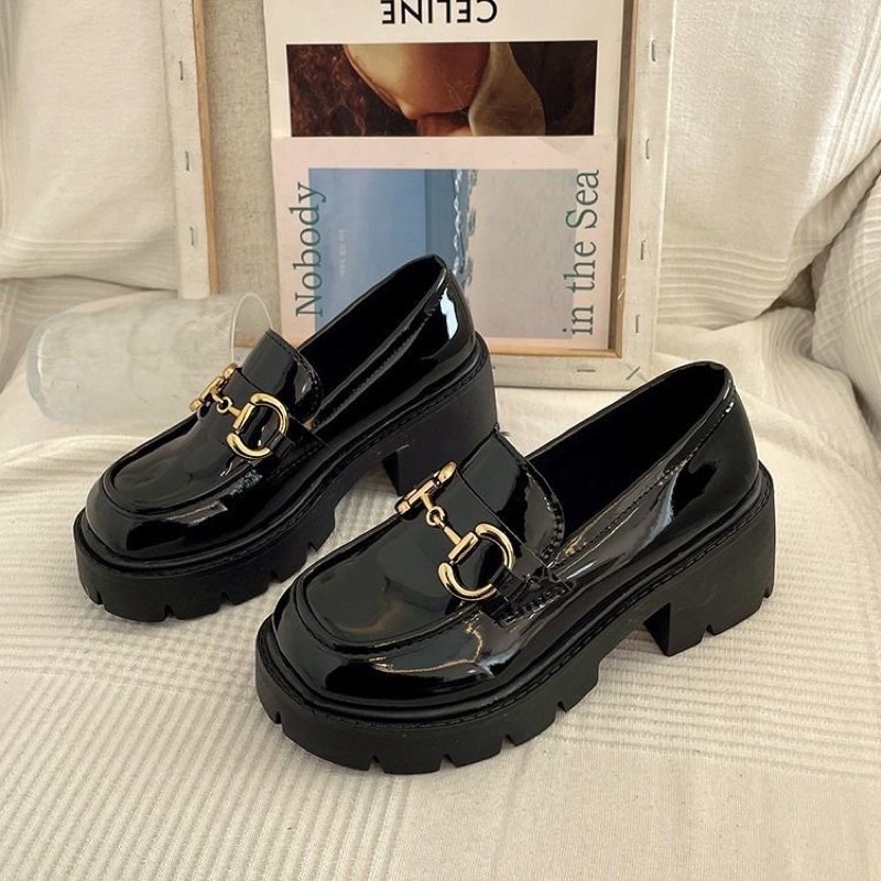 GIÀY LOLITA QUAI XÍCH ĐẾ CAO 5CM DA BÓNG MỀM