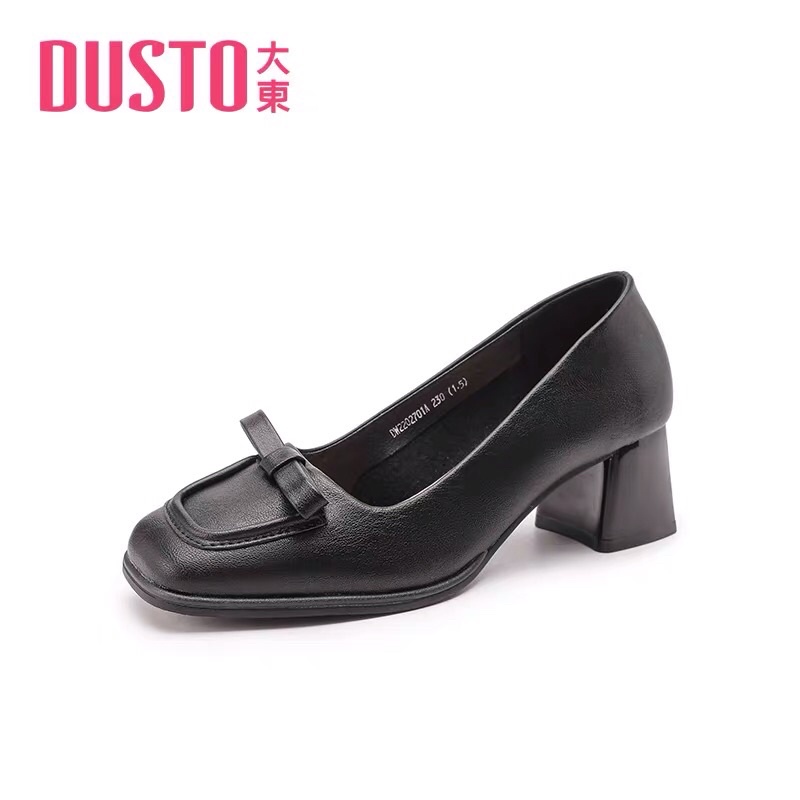Giày cao gót Dusto gót vuông đính nơ