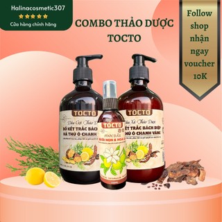Combo dầu gội, dầu xả, tinh dầu thảo dược tocto