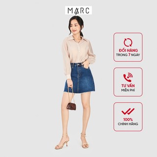 Áo sơ mi nữ MARC FASHION sheer nút xà cừ CBWN058821