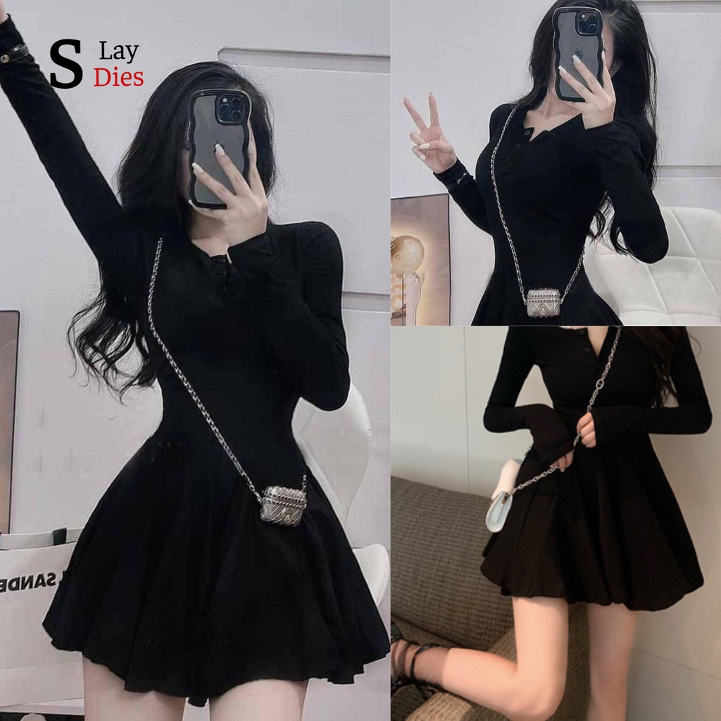 Đầm Dài Tay Siêu Hot,Chất Len Tăm Co Giãn,Kiểu Dáng Sang Chảnh_LAYDIES