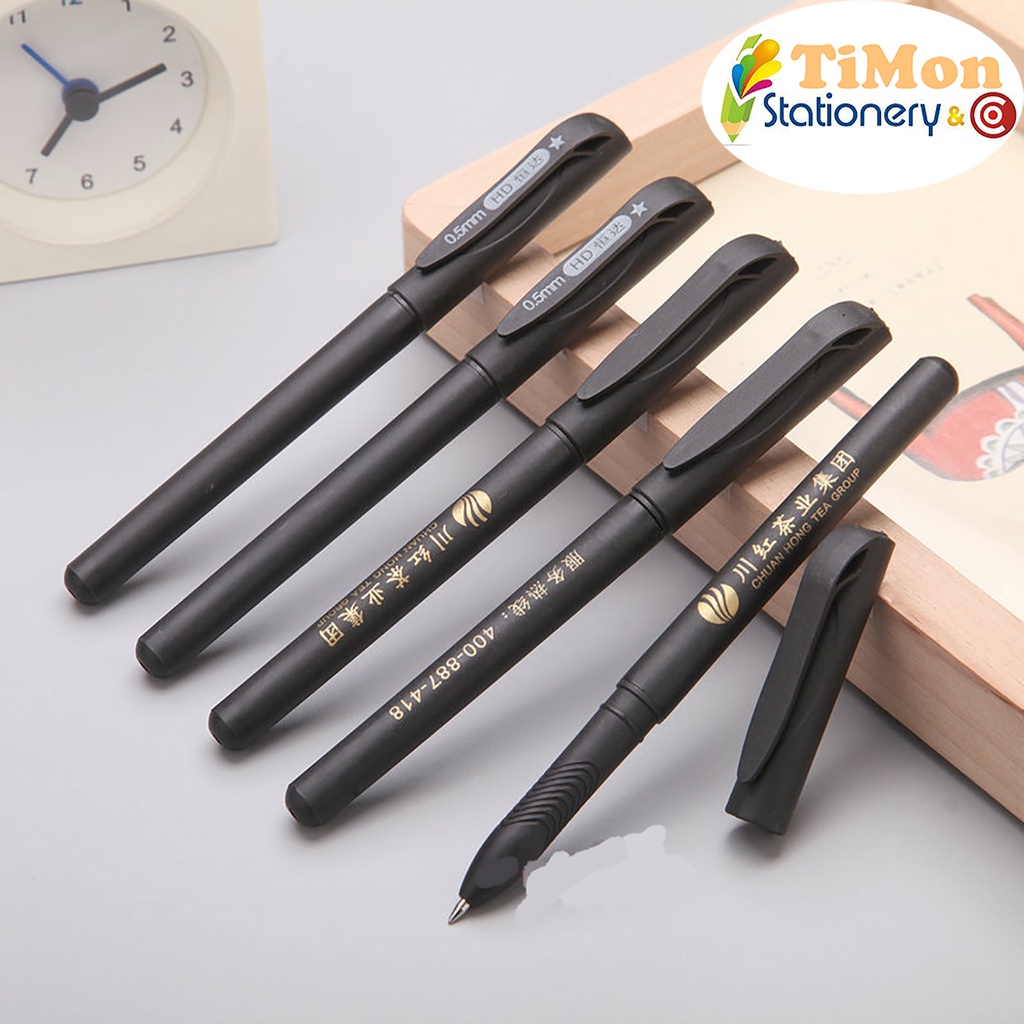 Bút bi có nắp TM stationnery,mực Gel- ngòi 0.5mm - mực đen- mã bút TM02