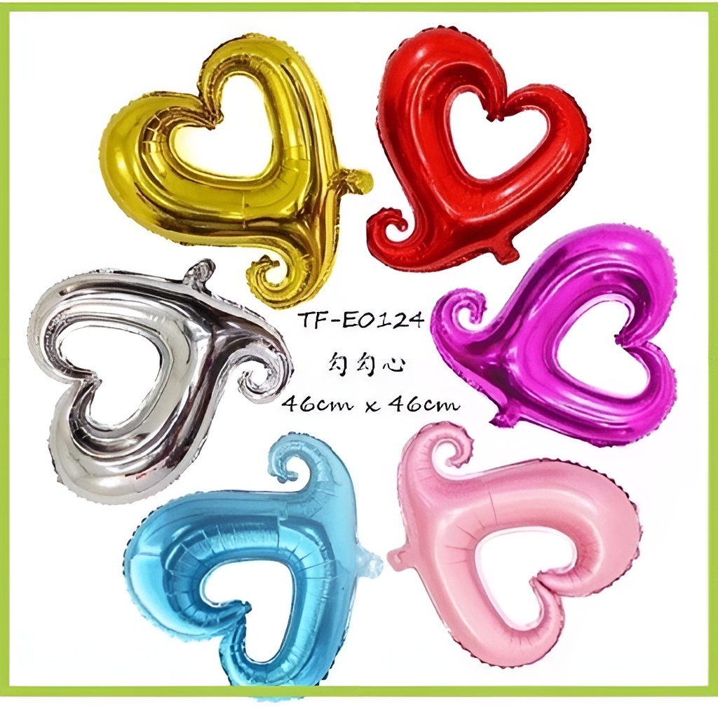 Bóng trái tim móc cách điệu tráng nhôm 45cm dành cho tiệc cưới.sự kiện,sinh nhật