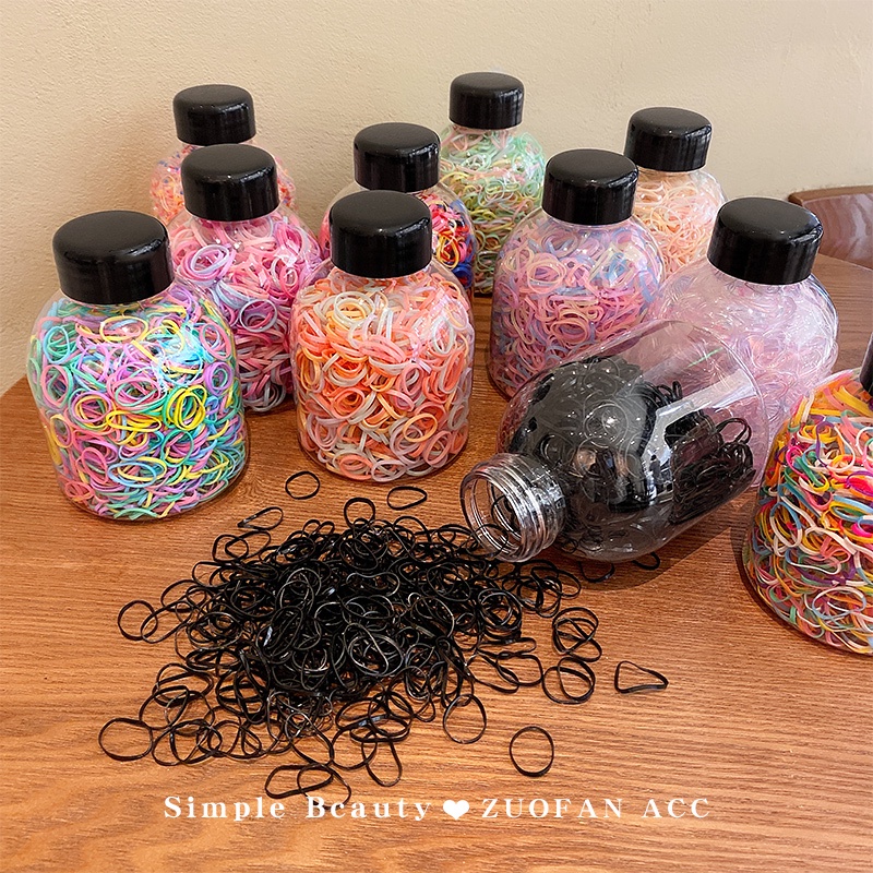 MVP2995 Hộp 1000 Dây Chun Cột Tóc Đơn Giản Nhiều Màu Sắc Dễ Thương Cho Bé Gái