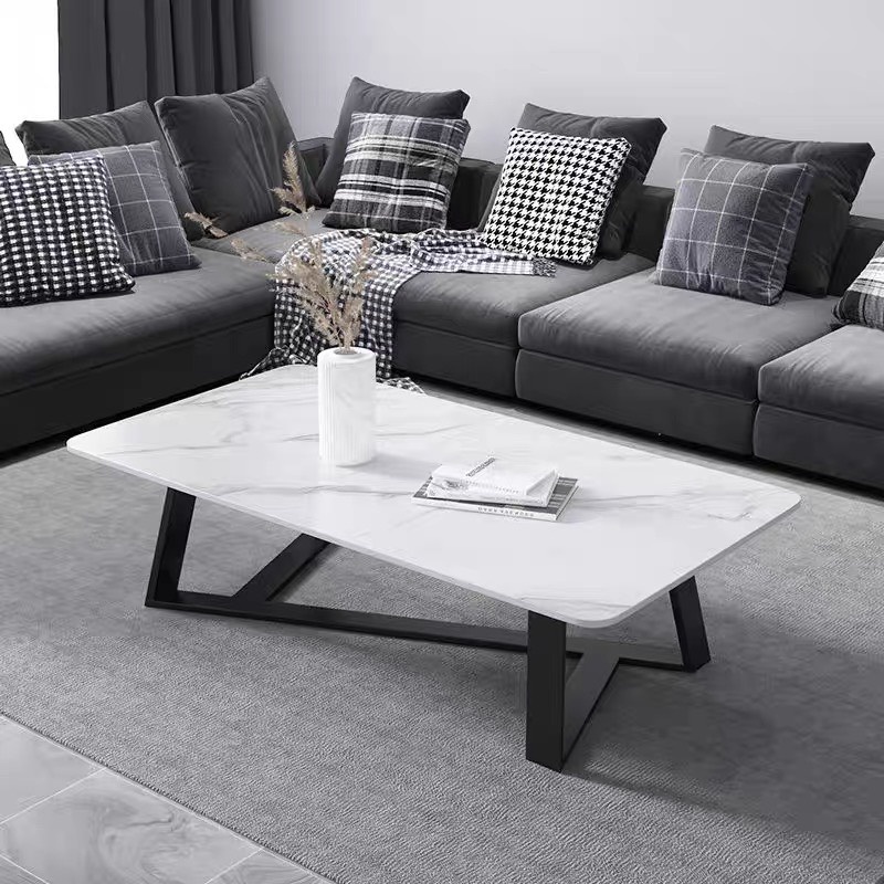 Đơn tỉnh ib shop - Bàn trà đơn Sofa phòng khách mặt đá vân mây chữ nhật chân kim loại chữ Y chéo sang trọng, hiện đại | BigBuy360 - bigbuy360.vn