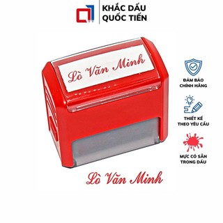 Con Dấu Tên, Làm Theo Tên Yêu Cầu 1 Dòng Chữ, Có Mực Sẵn Kích Thước 14x38mm T214