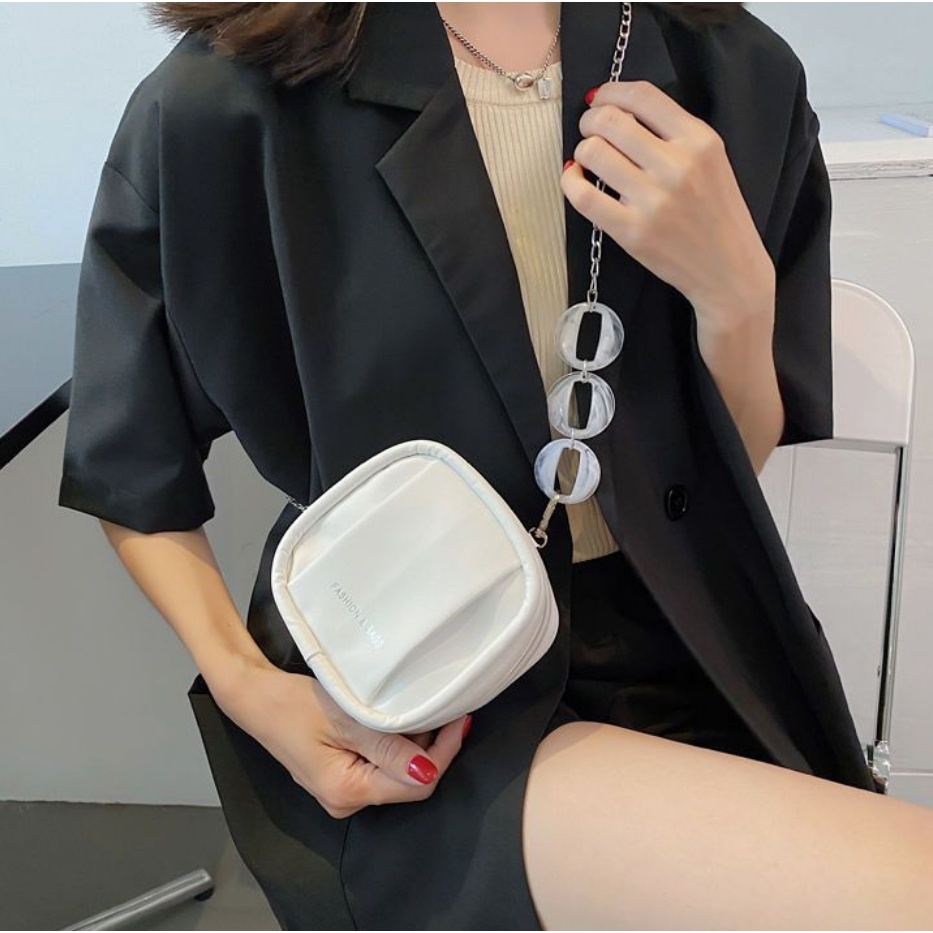 Túi Xách Đeo Vai Hình Vuông Cỡ Nhỏ Màu Macaron Thời Trang Xinh Xắn Cho Nữ