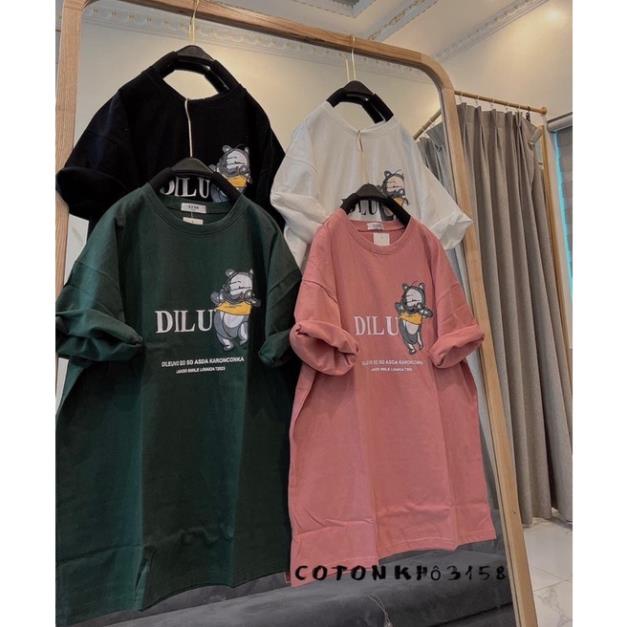 Áo Phông Cotton Khô 3158 Form Rộng Nam Nữ Tay Lỡ Unisex DILU