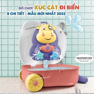 Bộ đồ chơi vali xúc cát hình con vật dễ thương, đồ chơi đi biển cho bé